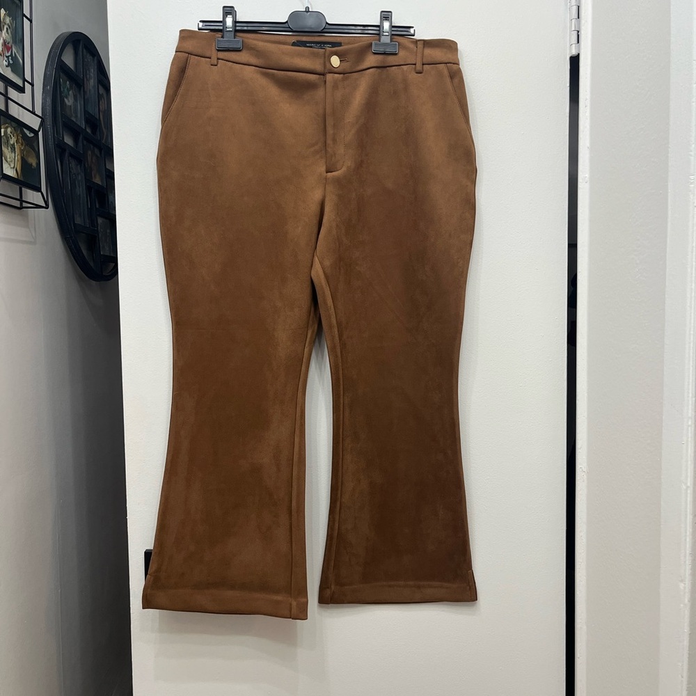 NWT Marc New York Brown Bootcut Suede Casual/Work Pants Sz 16 $79 MSRP